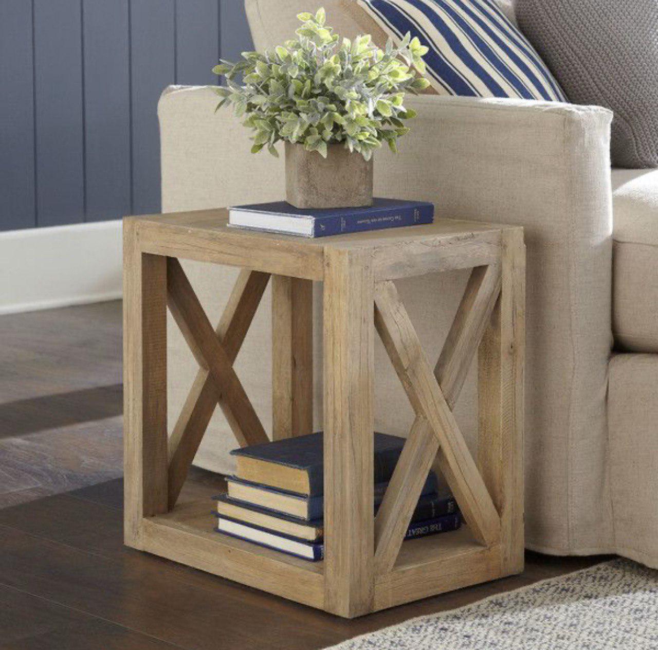 Журнальный стол деревянный прикроватный Сосна (JS938) Журнальный стол деревянный прикроватный Сосна (JS938)