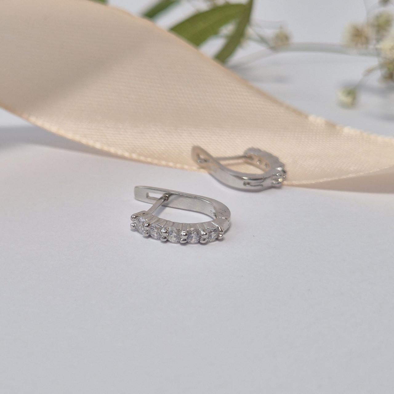 Серьги дорожка в белых камнях серебро 925 пробы 1,80 г (5577)