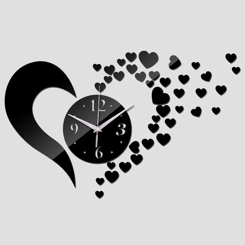 3D-часы настенные Love Зеркально-черный