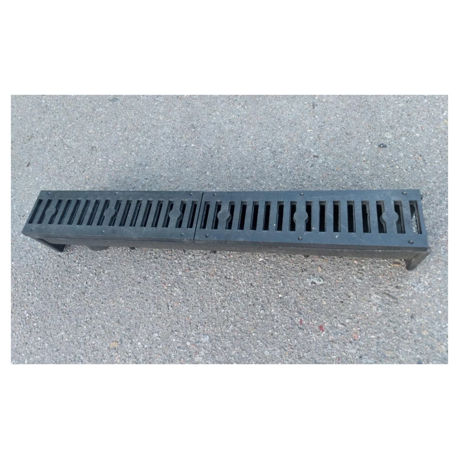 Комплект водовідводу Україна НФ-00000210 глибокий 1000x140x145 мм А15 з чорними решітками (AKD54485) - фото 5