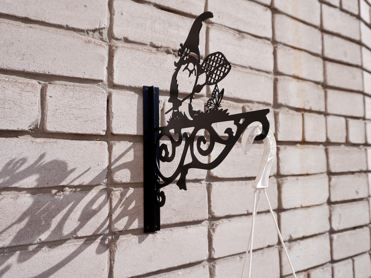 Кронштейн Гном для кашпо с цветами метал Черный (Б006) - фото 6