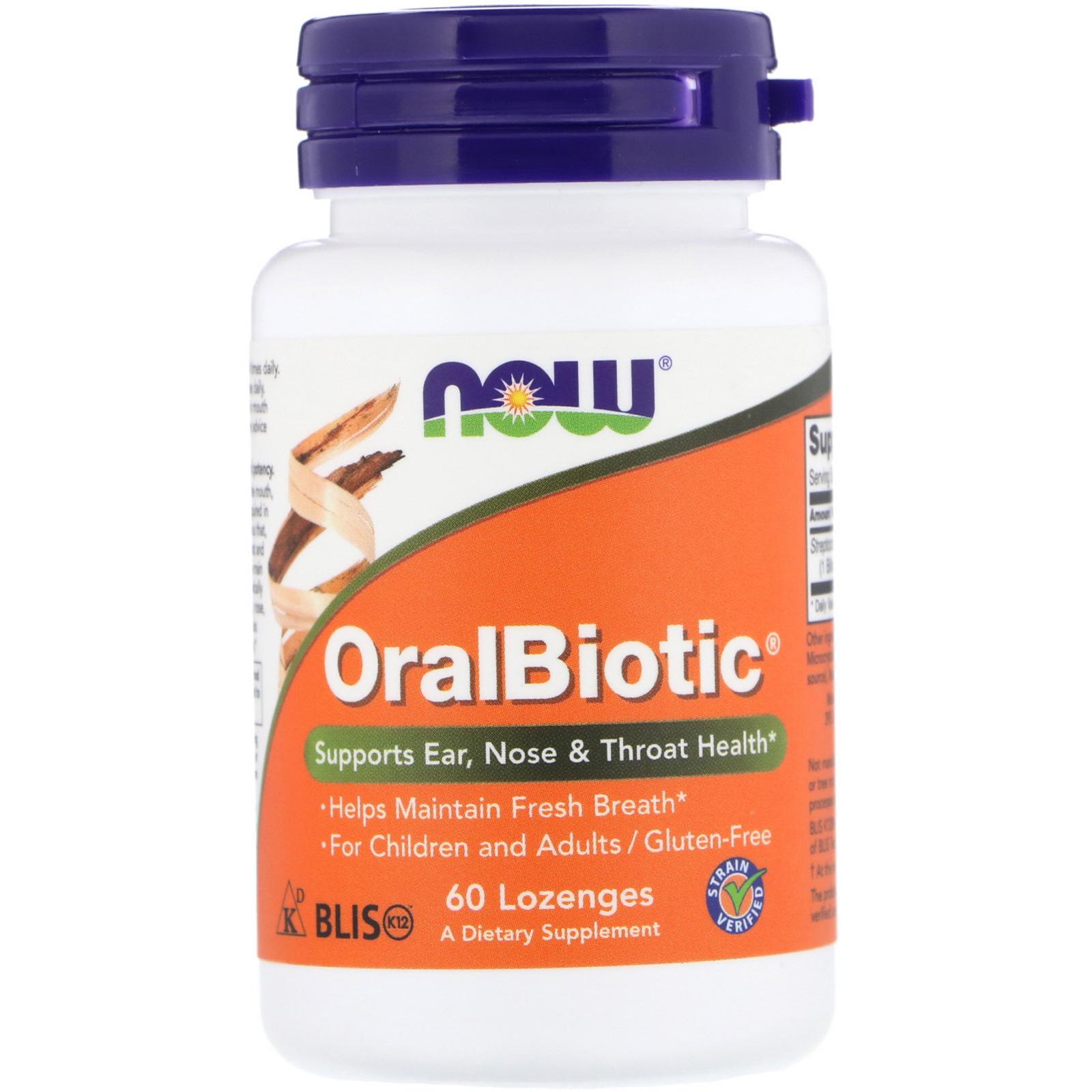 Пробиотик для здоровья Now Oralbiotic 60 lozenges