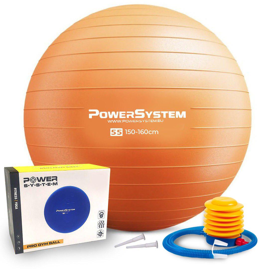 М'яч для фітнесу Power System PS-4011 PRO Gymball Ø 55 см Orange - фото 1