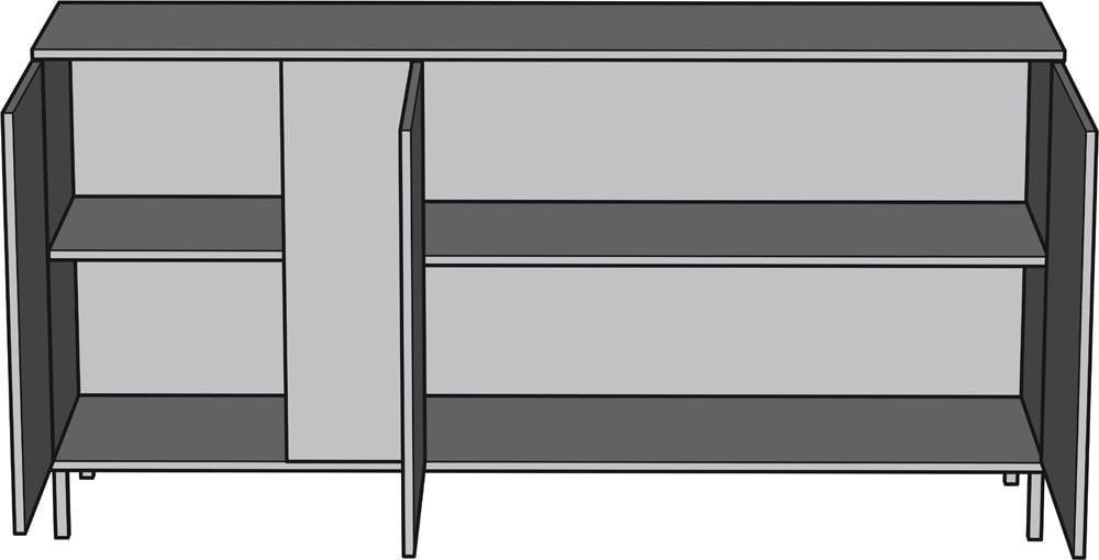 Комод Тео 3-дверный со стеклом Артвуд светлый (000-000-262) - фото 2 Комод Тео 3-дверный со стеклом Артвуд светлый (000-000-262) - фото 2