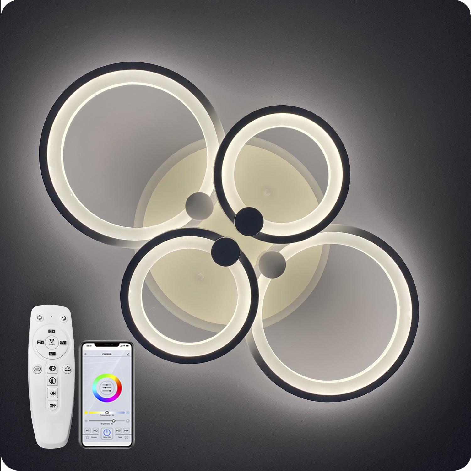 Люстра світлодіодна 517 Dlight 3color з пультом 80 Вт Білий (02081) - фото 2 Люстра світлодіодна 517 Dlight 3color з пультом 80 Вт Білий (02081) - фото 2