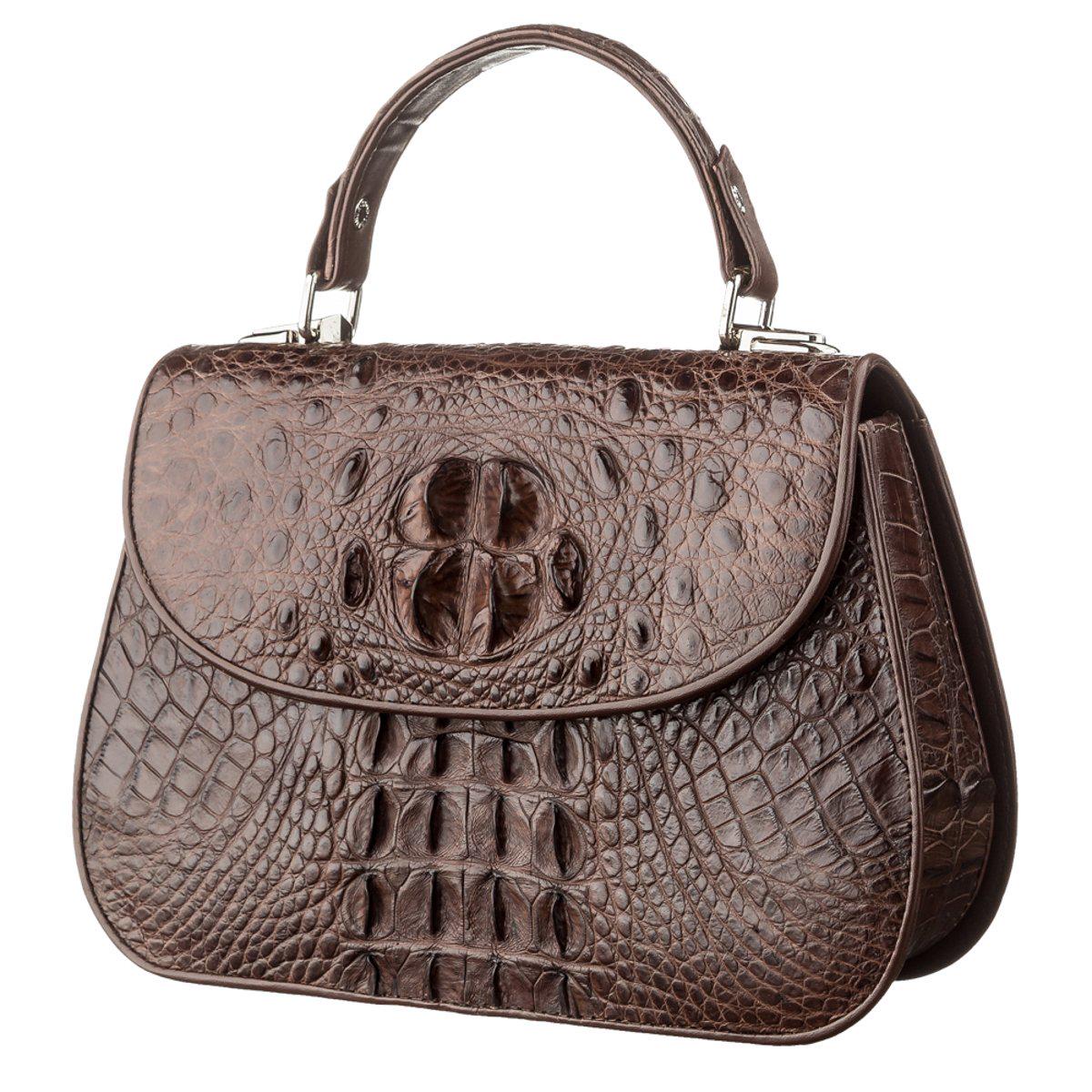 Сумка Crocodile leather 18619 из натуральной кожи крокодила Коричневый Сумка Crocodile leather 18619 из натуральной кожи крокодила Коричневый