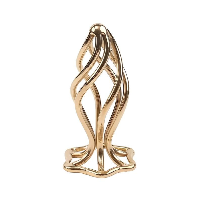 Анальная пробка Lockink Sevanda Hollow Spiral Golden Metal Anal Plug S 6,5 см Золотистый (53043)