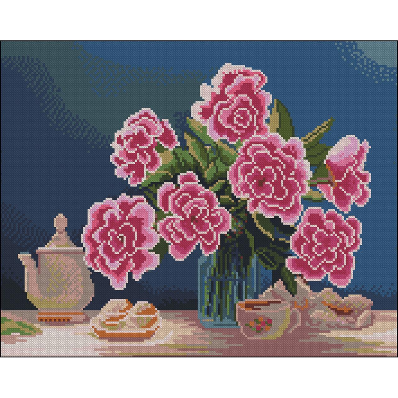 Алмазная мозаика Strateg Чаевание без подрамника 40х50 см (ZAV4050-4)