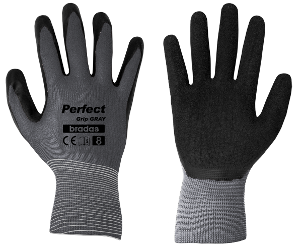 Перчатки защитные Bradas Perfect Grip Gray латекс р. 9 (RWPGGY9)