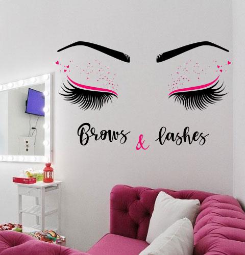 Наклейка интерьерная FroDecal Brows and Lashes 2 1250х775 мм Черный/Малиновый (fr00046_1_070_041) - фото 2