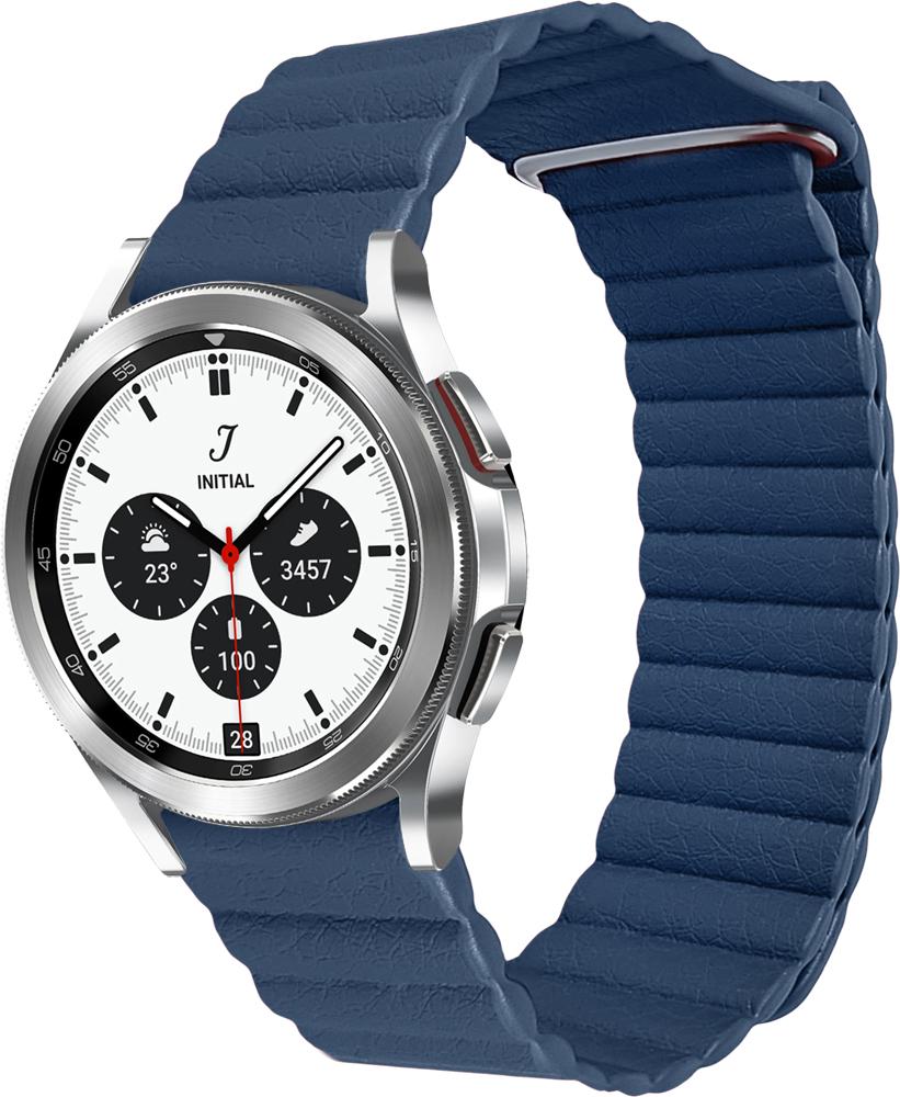 Ремешок кожаный Genis для Galaxy Watch 4 Classic 42 мм Blue (26494-28)