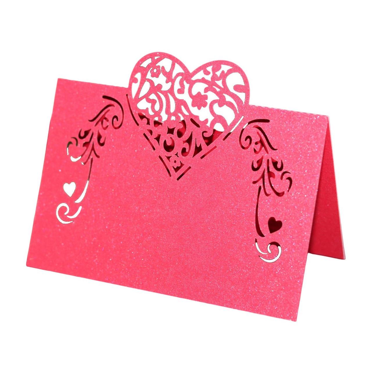 Карточки рассадочные на стол для гостей 10 шт. 5,5x9 см Красный (6157/5)