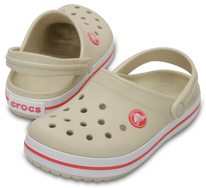 Сабо дитячі для дівчинки Crocs Crocband Clogs Stucco/Melon р. 34/35 Бежевий (18419)
