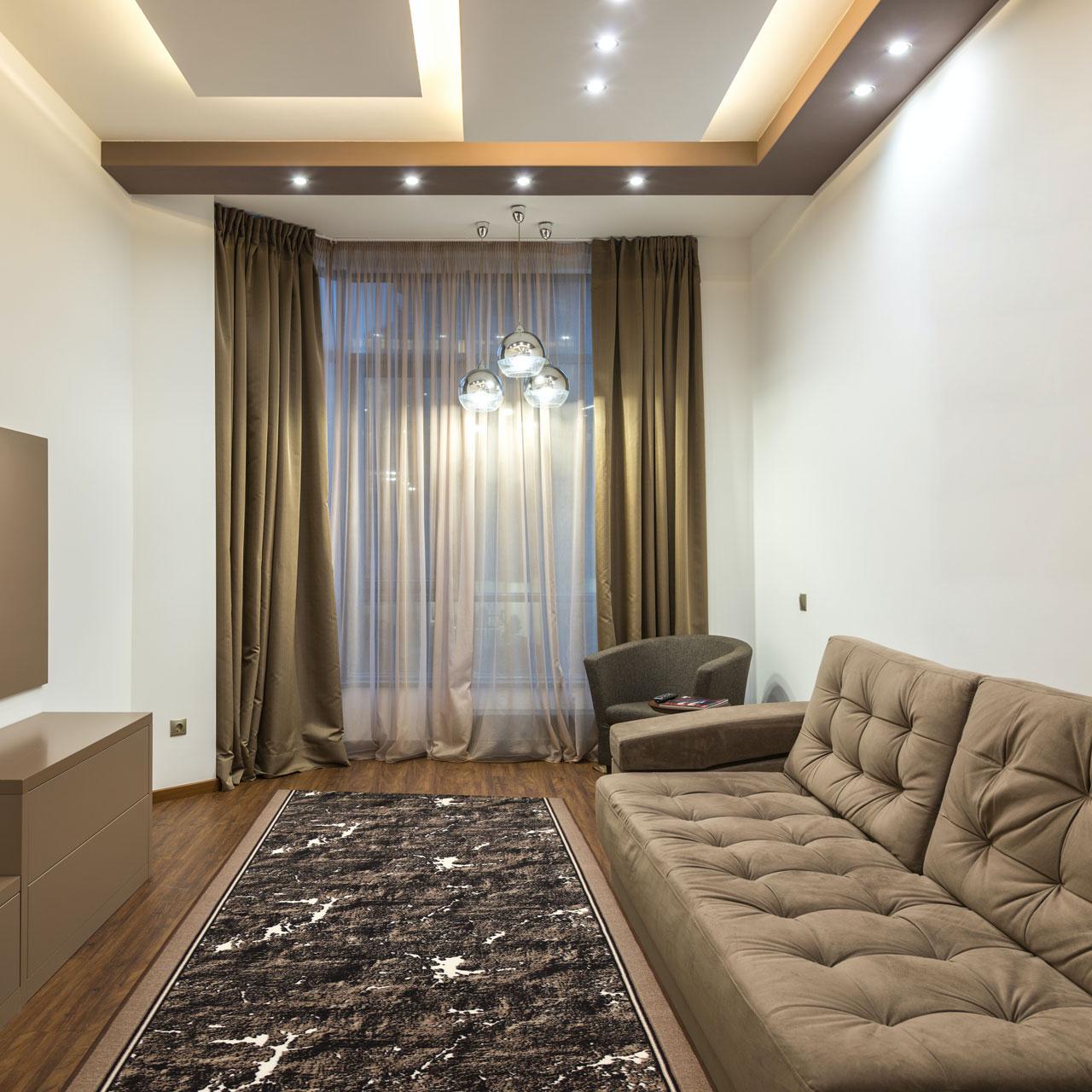 Ковер безворсовый на войлочной основе DAKARIA Print Run Дарк p13 1x1,7 м Черный/Коричневый (00-00019075) - фото 6 Ковер безворсовый на войлочной основе DAKARIA Print Run Дарк p13 1x1,7 м Черный/Коричневый (00-00019075) - фото 6