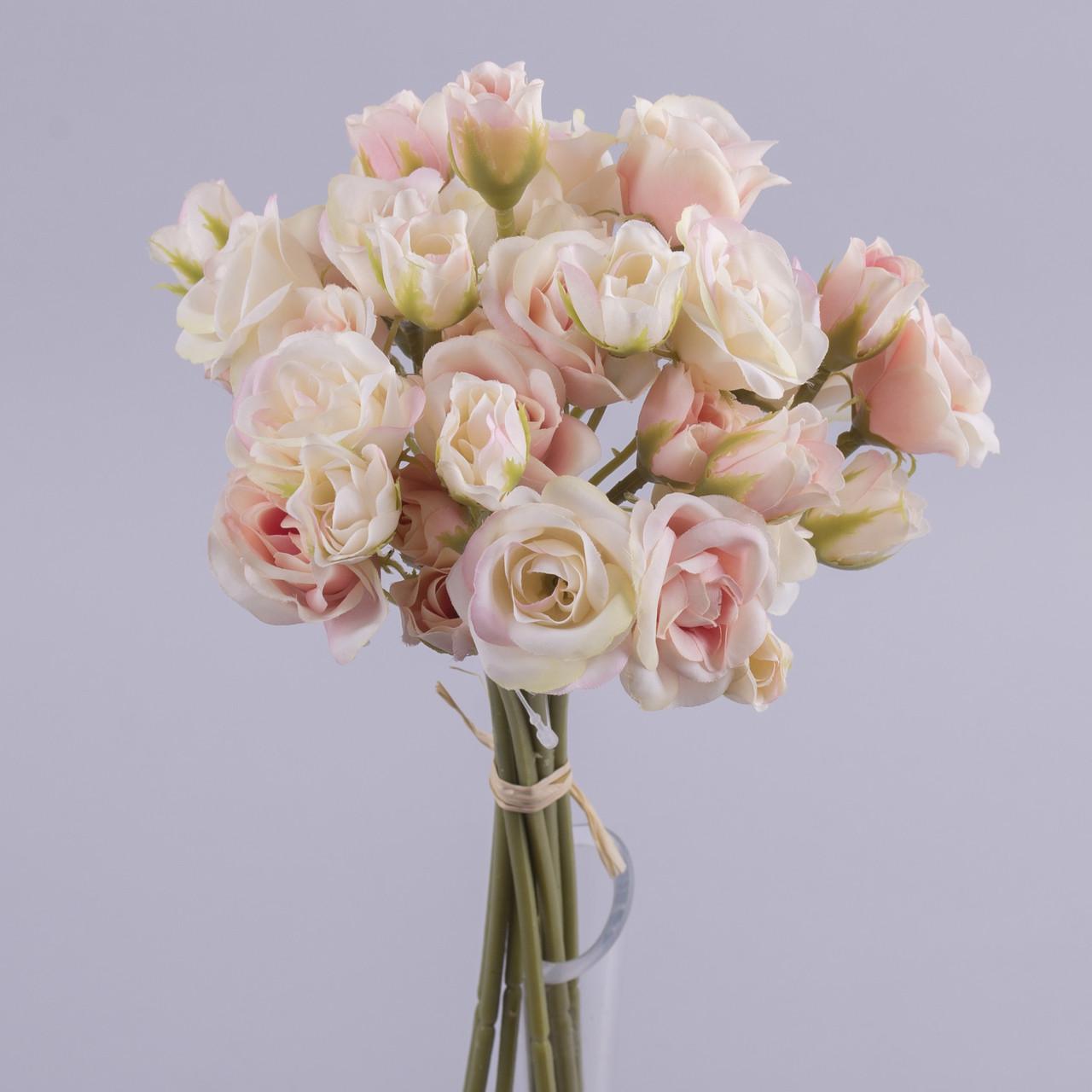 Букет Мини кустовых розочек вязкой Персиковый (2986-2)