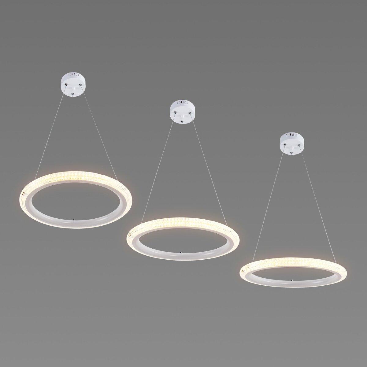 Люстра светодиодная Sirius на три плафона 114W 3500-6500К Белый (B S2030/3 114W)