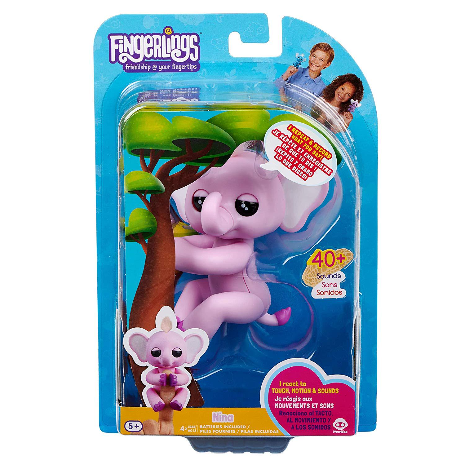 Интерактивная фигурка слоненок Нина WowWee Fingerlings Baby Elephant-Nina (3597)