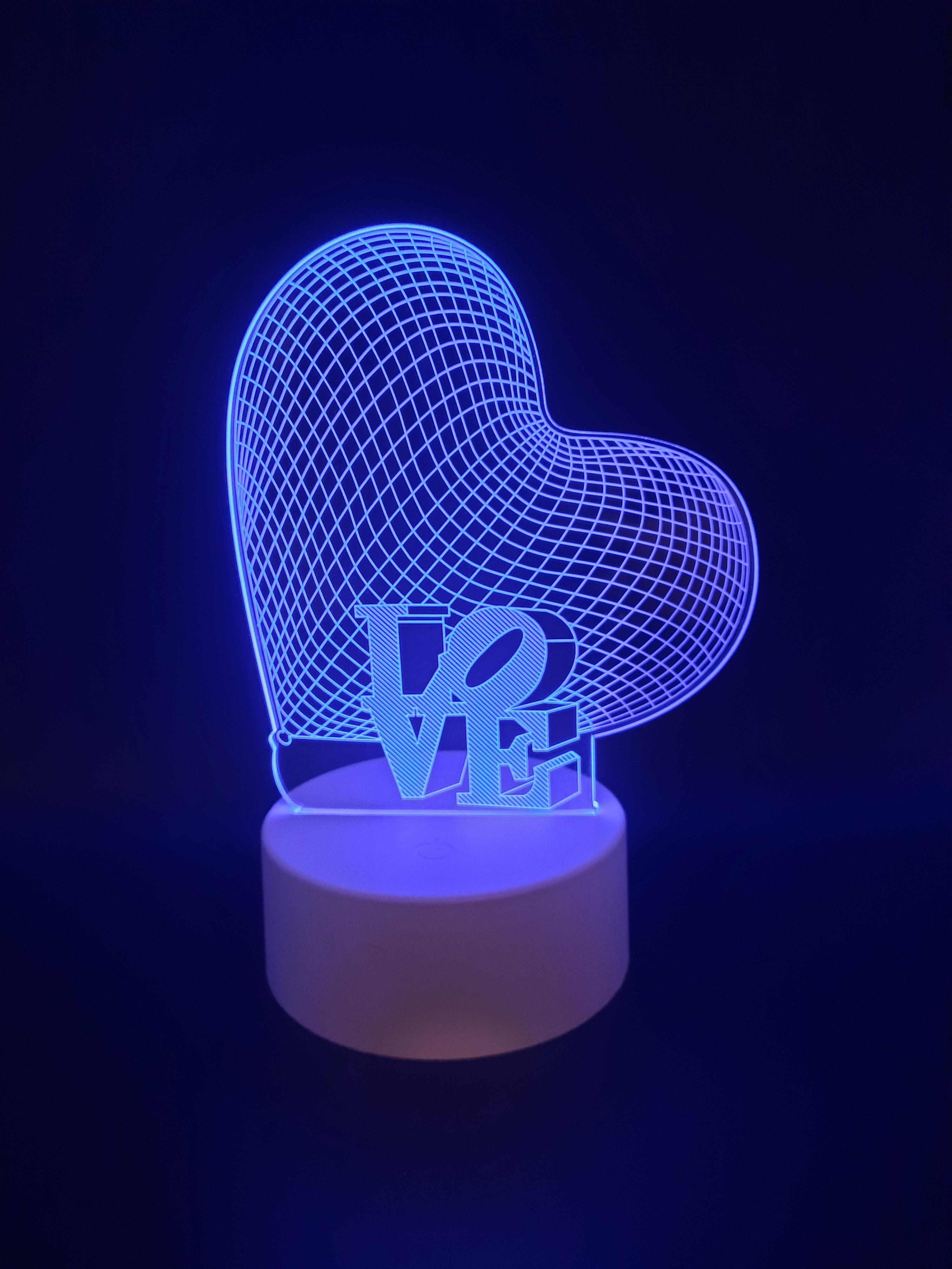 Нічник LED 3D Love Серце 16 кольорів - фото 4