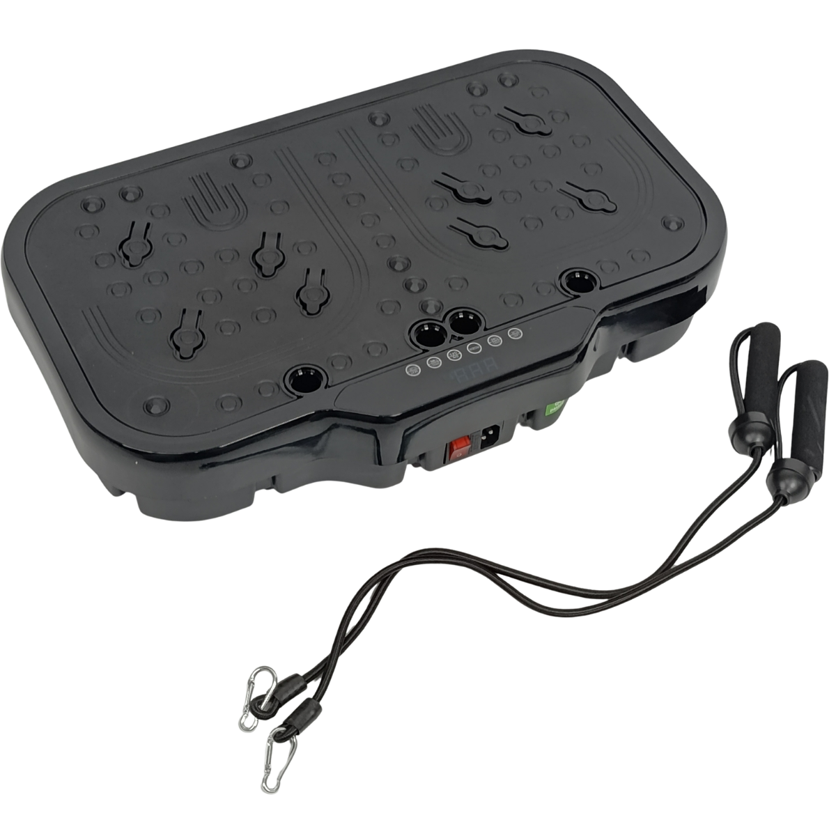 Виброплатформа тренировочная с ручками-опорами и эспандерами Черный (JRVZ-26-Black)