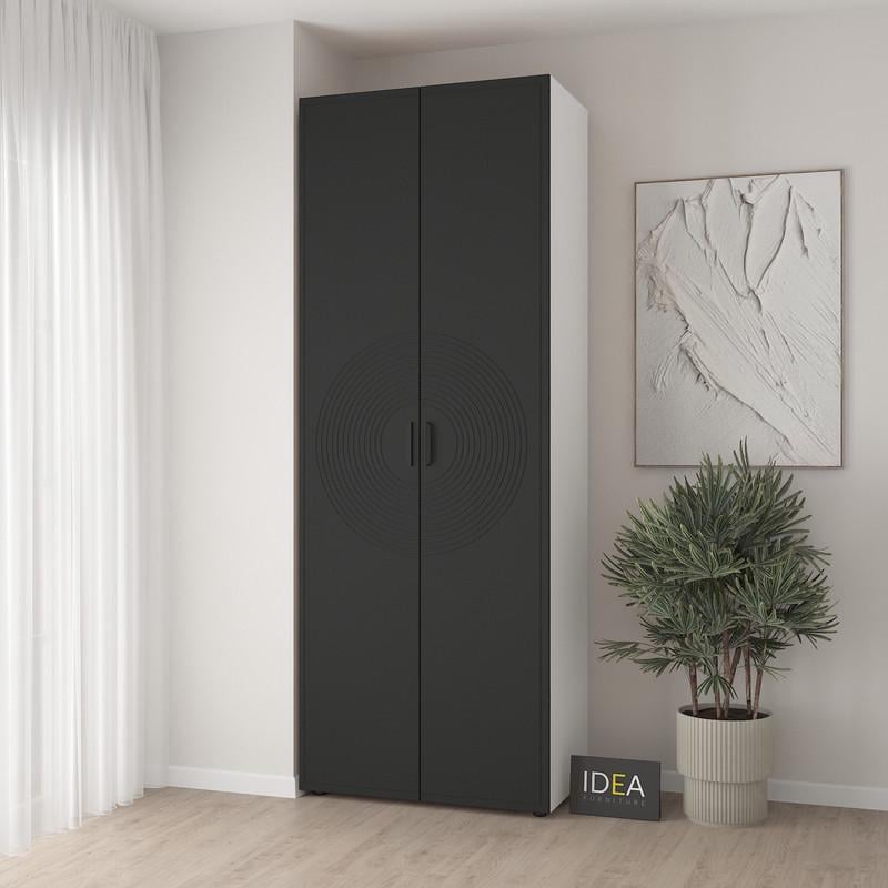 Шафа для одягу Idea С-9.3 з полицями Білий/Чорний (1991)