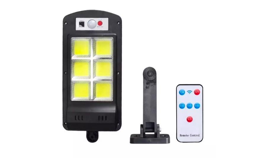 Світильник вуличний на стіну акумуляторний Solar BK-120-6COВ з пультом на сонячній батареї Чорний