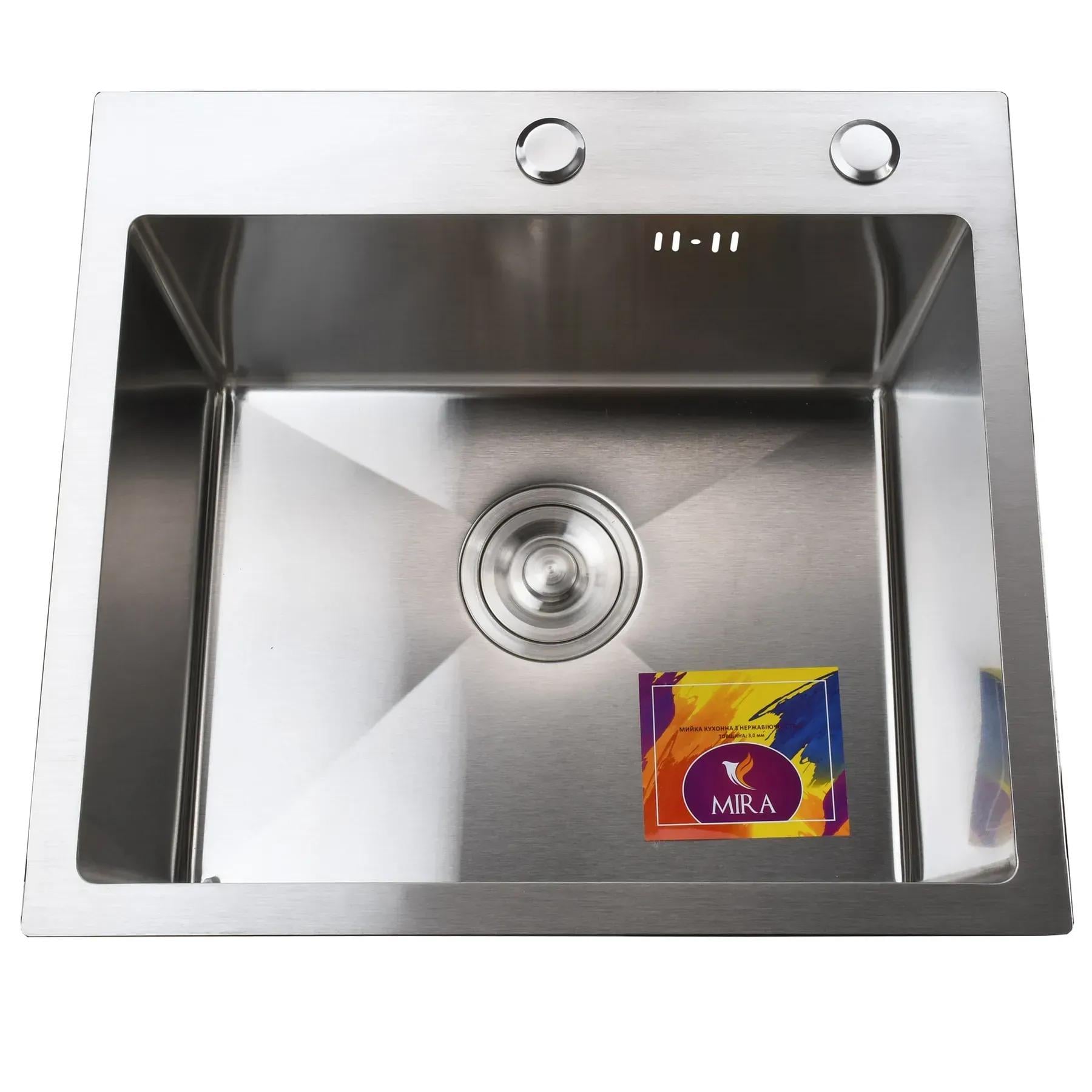 Мийка кухонна Mira 5045HS 3 мм 500х450 мм з дозатором Сатин (32089)