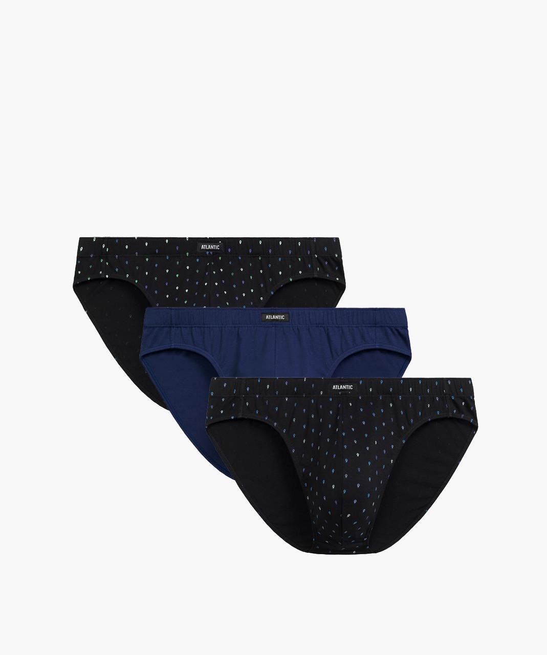 Трусы-брифы мужские Atlantic 3MP-204 спортивного кроя с низкой посадкой 3 шт. S Черный/Голубой (2785676778) Трусы-брифы мужские Atlantic 3MP-204 спортивного кроя с низкой посадкой 3 шт. S Черный/Голубой (2785676778)