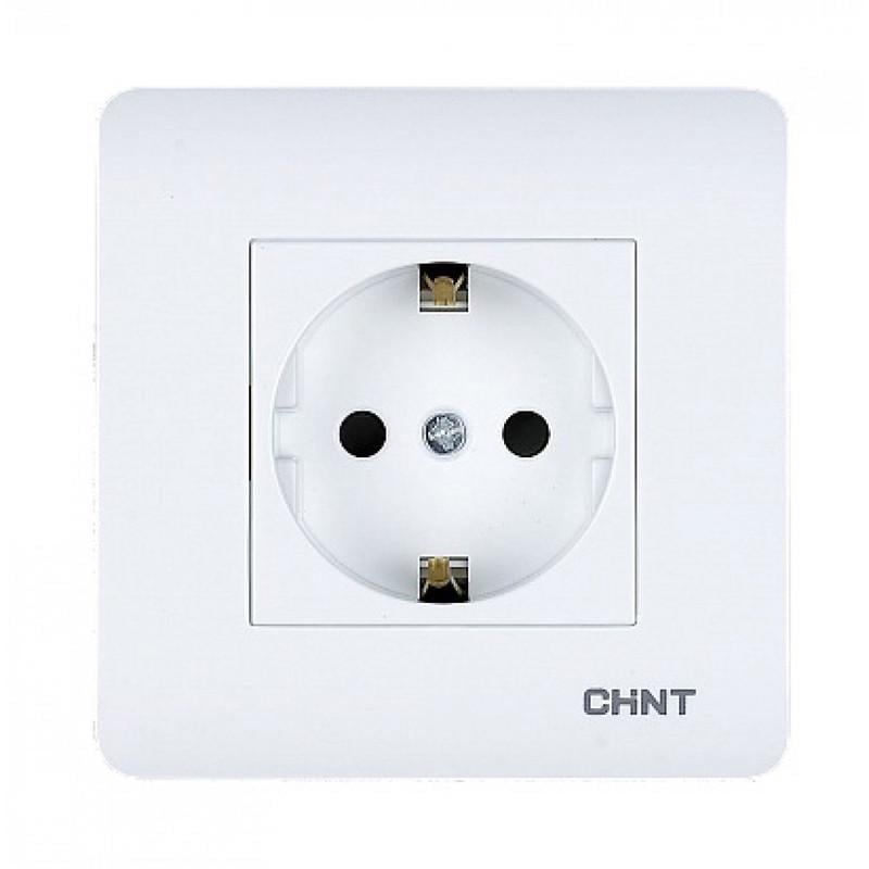 Розетка CHINT NEW3 с заземлением Белый (715389)