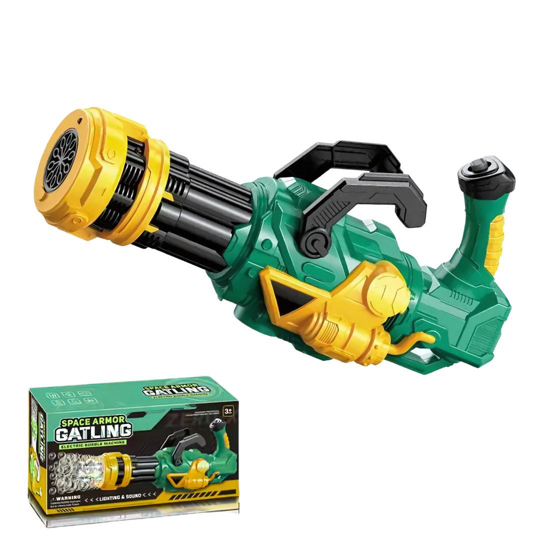 Генератор мыльных пузырей для детей на батарейках с LED-подсветкой Зеленый