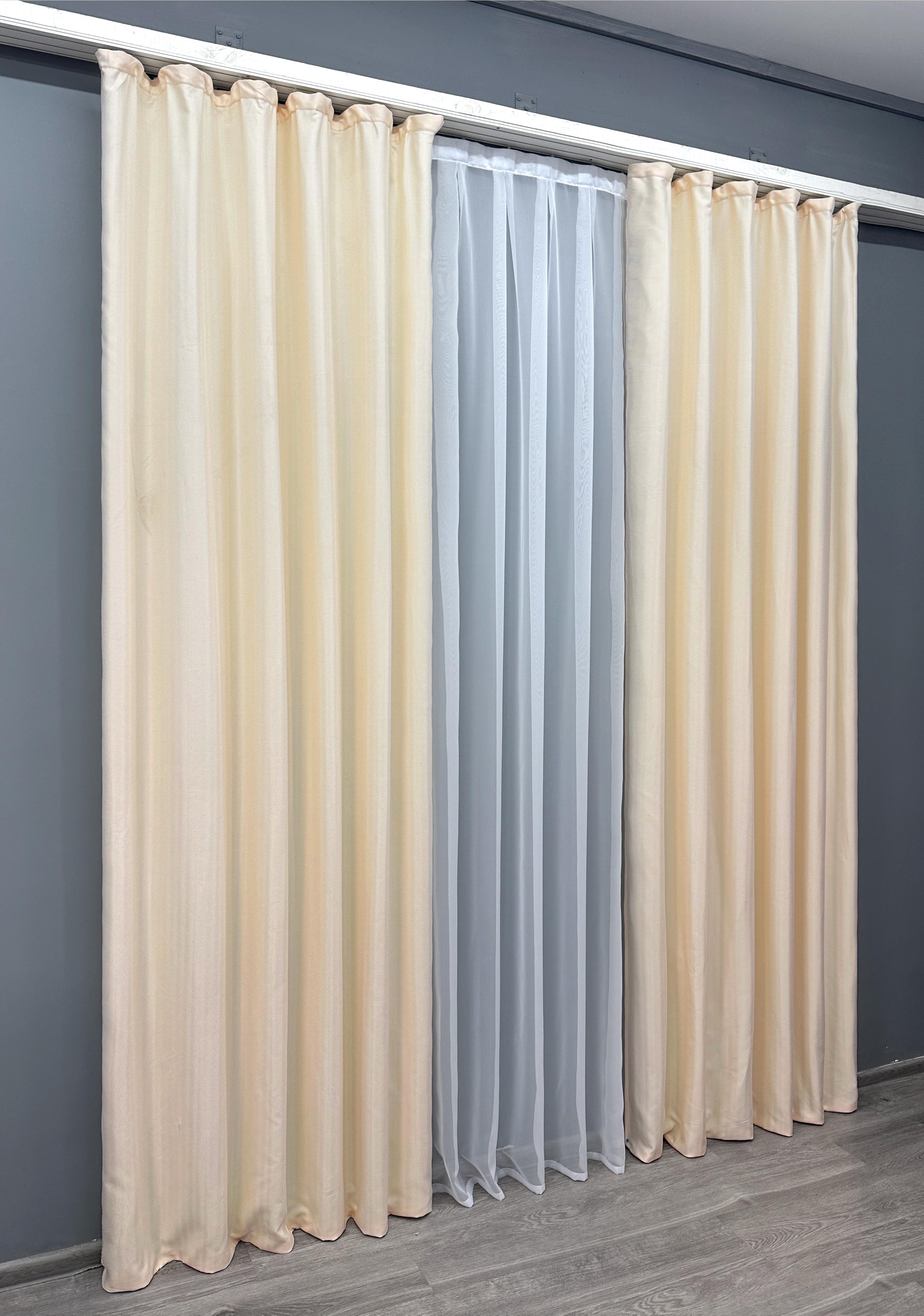 Комплект штор VR-Textil № 1735ш жаккард 150х270 см 2 шт. Кремовый (33-0703) - фото 3