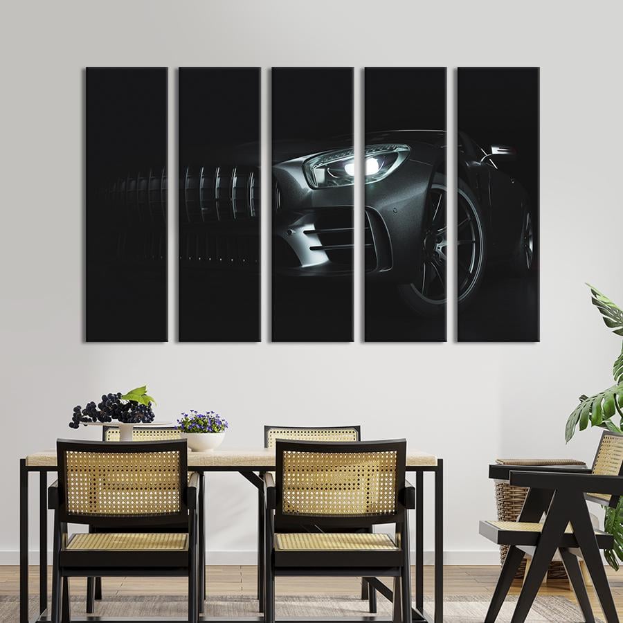 Картина на холсте Изысканный чёрный автомобиль 155x95 см (1368-51)