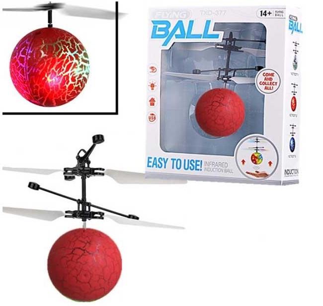 Интерактивная игрушка SUNROZ Flying Light Ball летающий мяч с сенсором движения Красный (SUN2211) - фото 2