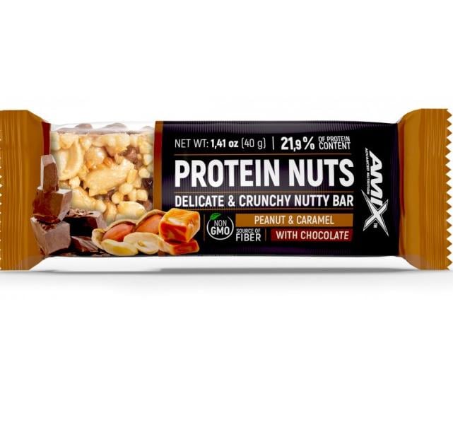 Протеиновый батончик Amix Nutrition Protein Nuts Crunchy Nutty Bar 40 г Peanut Caramel (000017985)