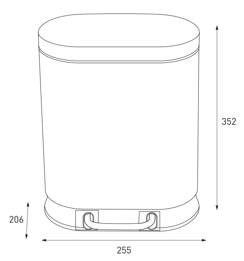 Мусорное ведро овальное MIXXUS Premium Strong-TC0105 SS Color с плавным закрыванием 5 л Нержавеющая сталь - фото 6