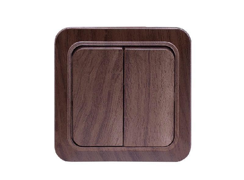 Выключатель двухклавишный накладной Luxel 2903 OPERA Вишня (27551828)