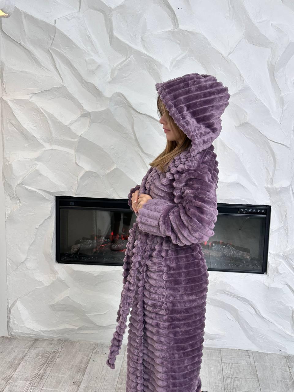 Халат женский махровый L Лавандовый (Д-Al-sharpey-halat-010) (28948329) - фото 2