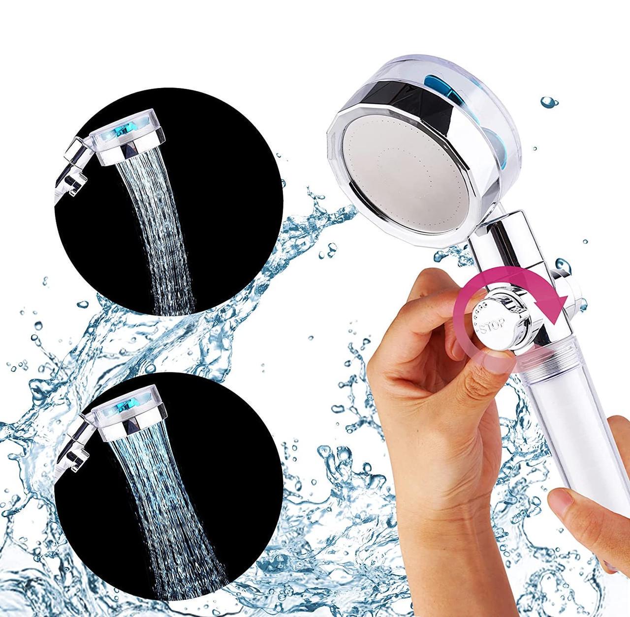 Лейка-насадка для душа Turbocharged Shower Head водосберегающая с функцией стоп и вращением на 360° (5881294) - фото 2