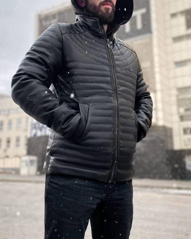 Куртка мужская из кожзаменителя XL Черный (4123) - фото 3 Куртка мужская из кожзаменителя XL Черный (4123) - фото 3