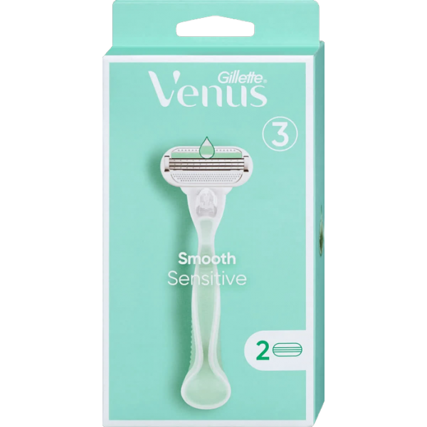 Станок для бритья женский GILLETTE Venus Smooth Sensitive 1 станок и 2 кассеты (568031/262693)