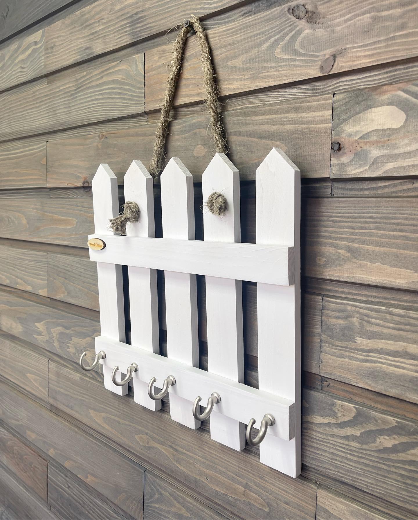 Ключница настенная из дерева 30х30 Белый (72) - фото 2 Ключница настенная из дерева 30х30 Белый (72) - фото 2