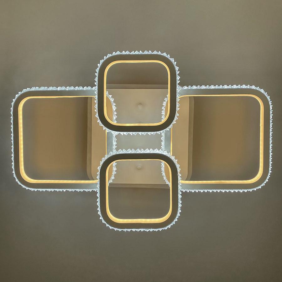 Люстра светодиодная с RGB подсветкой Белый (A 77074/2+2 RGB WT) - фото 2