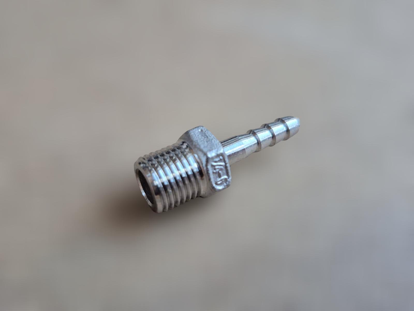 Штуцер шланговий різьбовий DN8 AISI304 BSPP Class-150 ялинка/шестигранник н/ж сталь 6 мм 1/4" (29203321) - фото 2 Штуцер шланговий різьбовий DN8 AISI304 BSPP Class-150 ялинка/шестигранник н/ж сталь 6 мм 1/4" (29203321) - фото 2