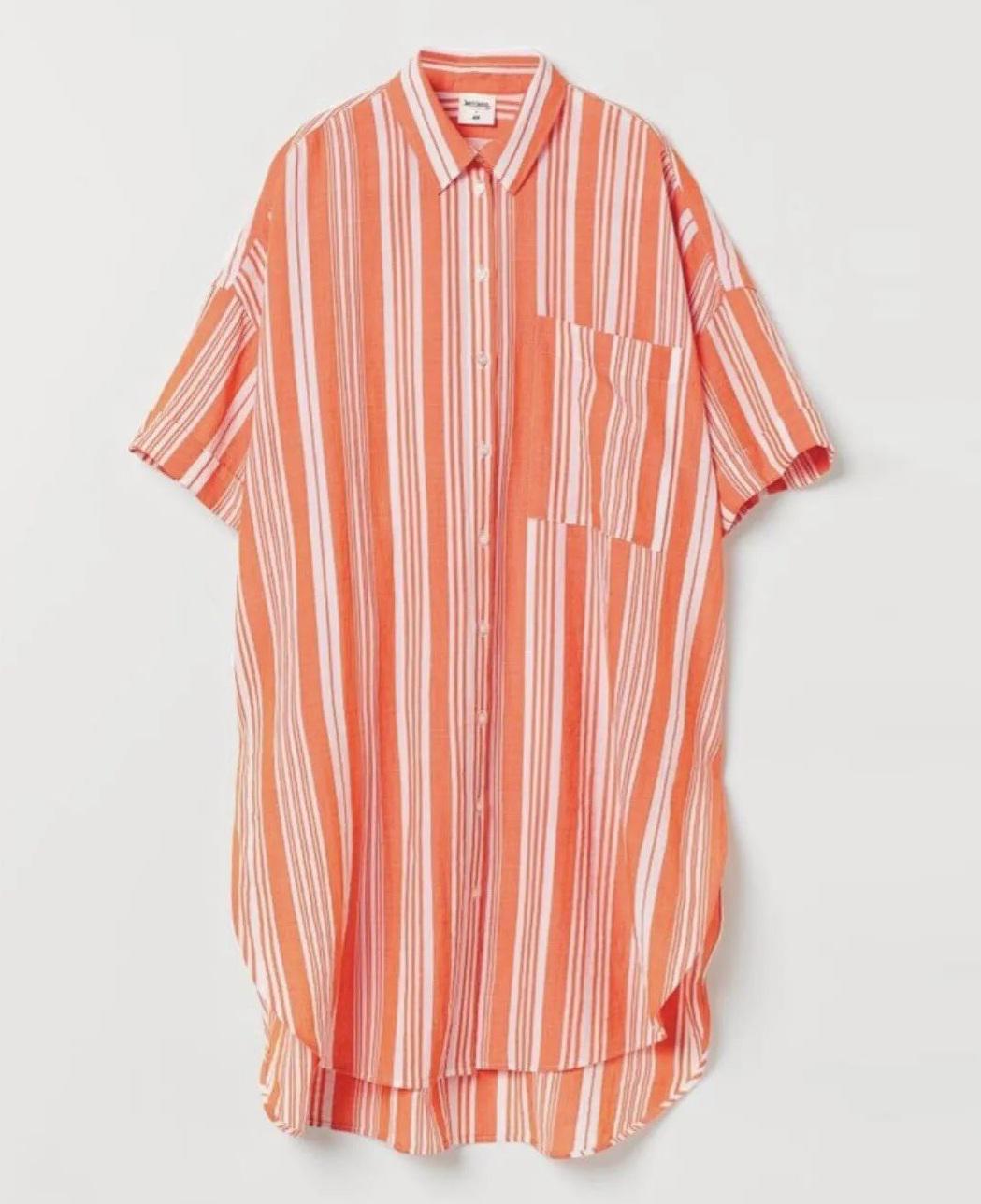 Платье рубашка в полоску XS/S Оранжевый (9935973wer)