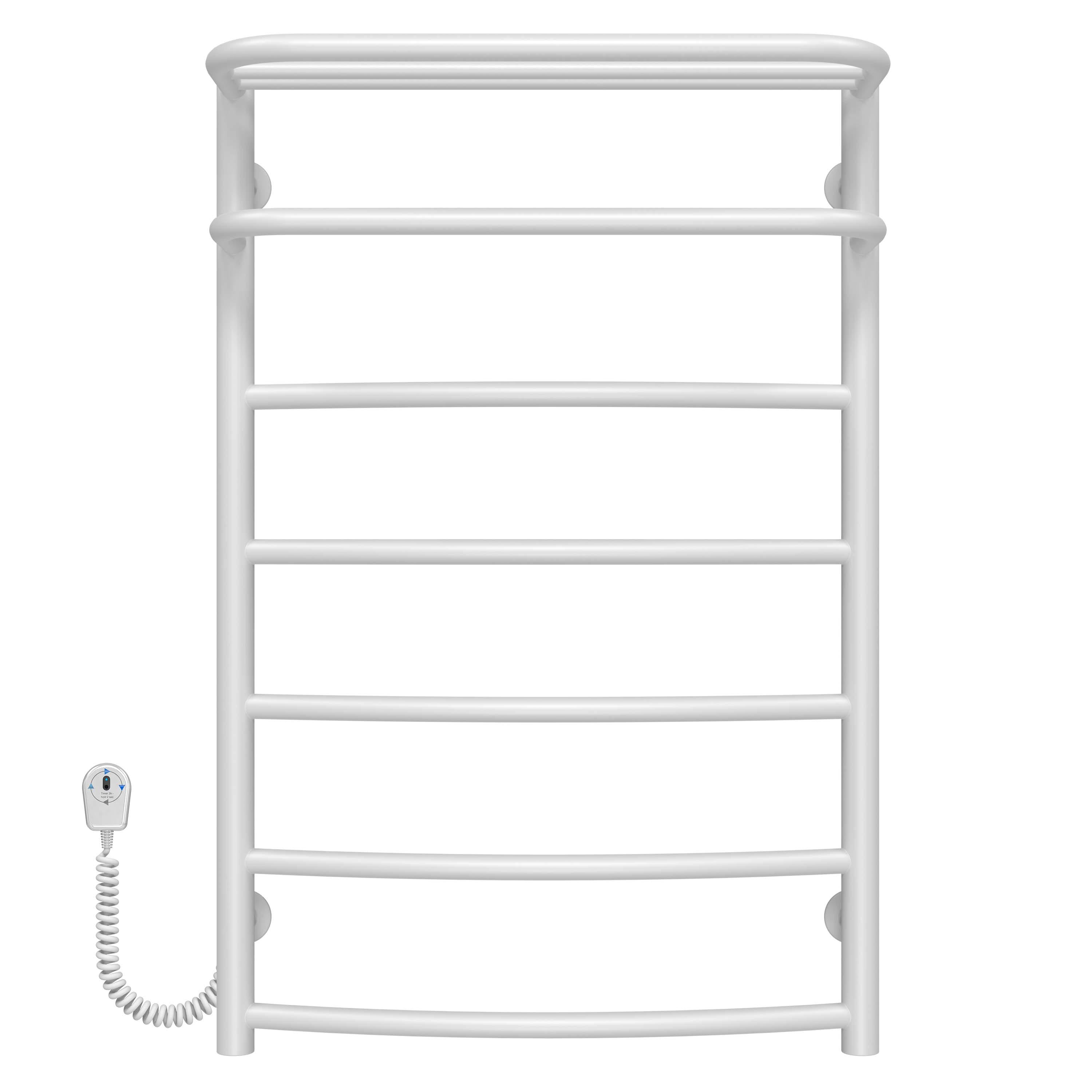 Полотенцесушитель электрический Deffi Отель П7 EF16 левое подключение нержавеющая сталь 500х800 мм Белый (C.OD.80.50.7.EWL5)