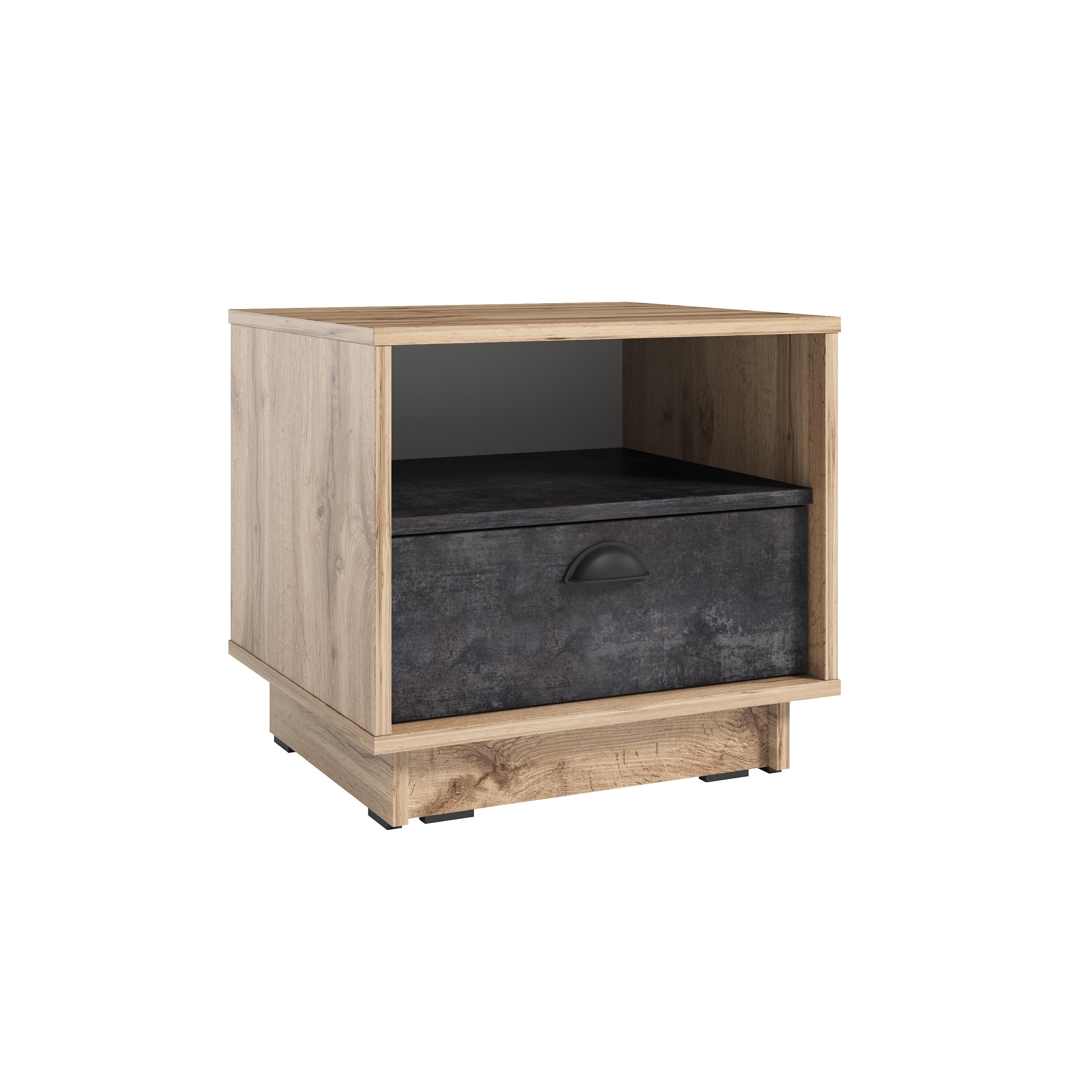 Тумба прикроватная Kuba K-0005 500x450x470 мм Дуб Аппалачи/Бетон Темный