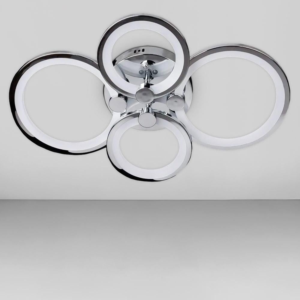 Люстра потолочная светодиодная Light House SL-18184/2/2 CR Dimmer 3000-6000К 112W 90х610х410 мм Хром