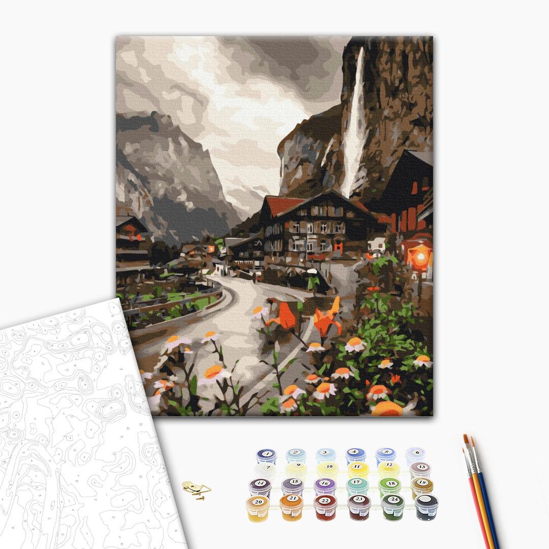 Картина по номерам Brushme Поселок в Швейцарии 48x60 см (BS36527L)