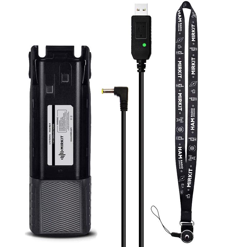 Акумулятор для Baofeng UV-82/кабель для зарядки/ремінець на шию Mirkit 3800 mAh (008179)