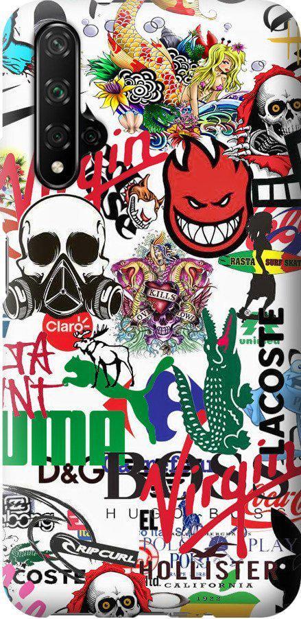Чохол на Huawei Nova 5T Many different logos (4022t-1833-42517)
