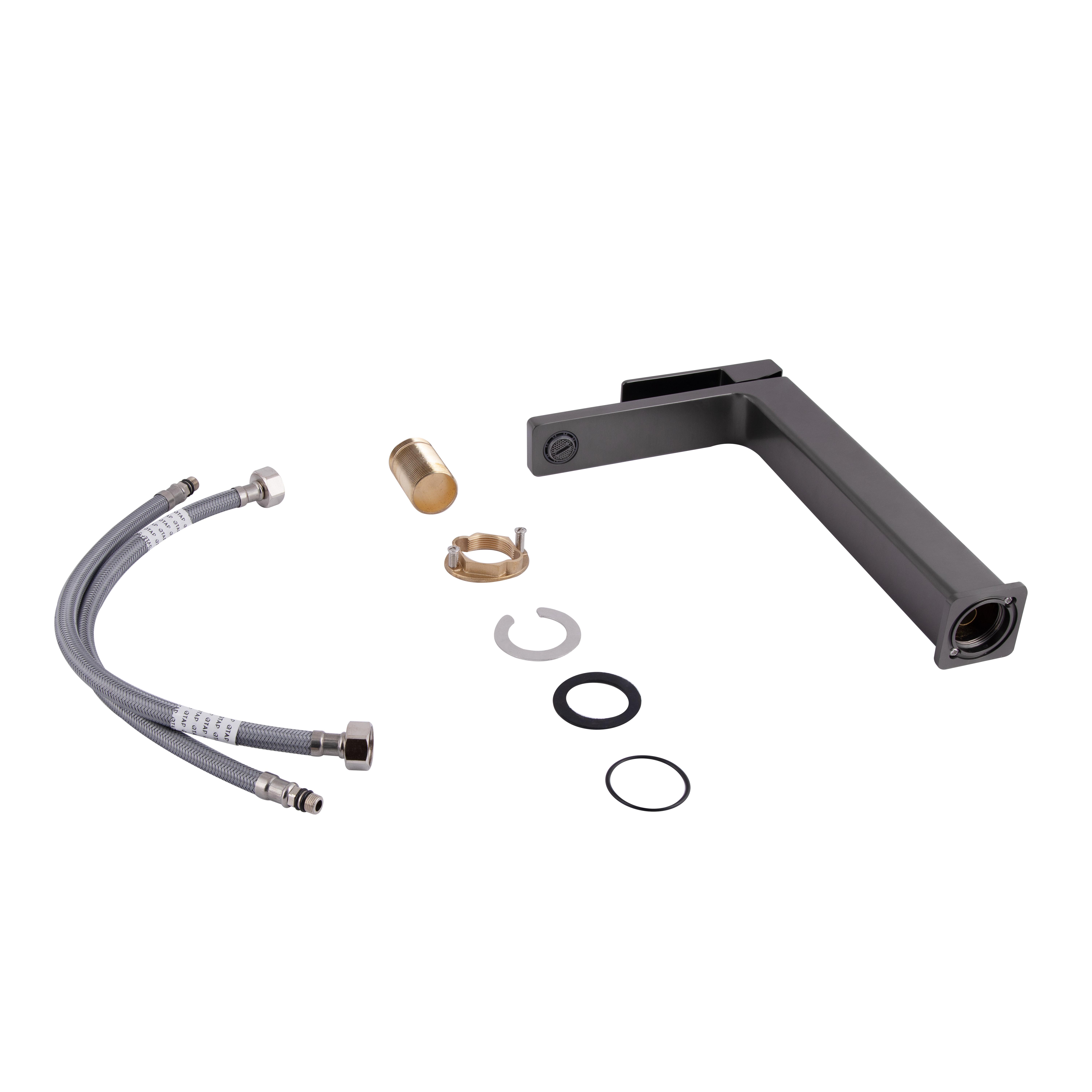 Смеситель для раковины Qtap Gemini высокий Gunmetal Black PVD (QTGEM269GMB45680)